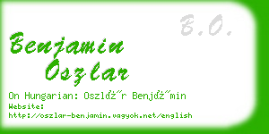 benjamin oszlar business card